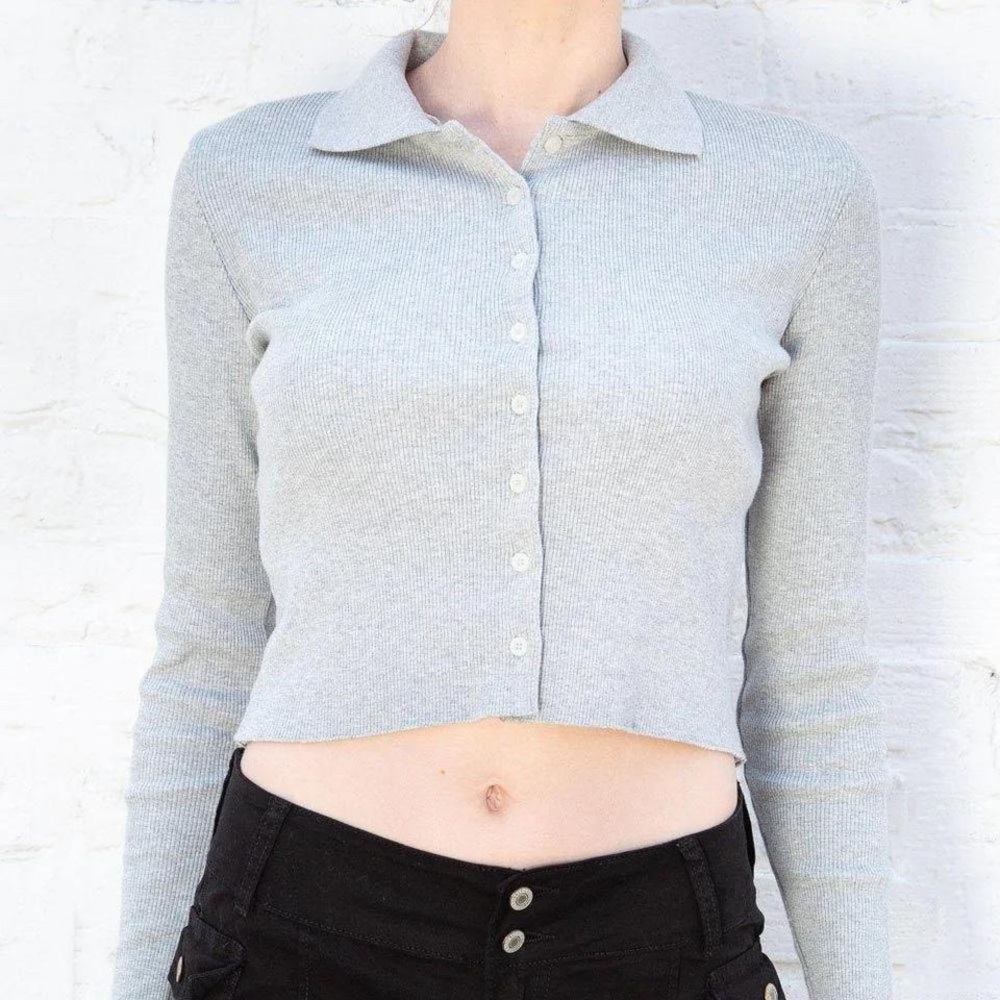 Brandy Melville Gray Caroline Long Sleeve Sweater